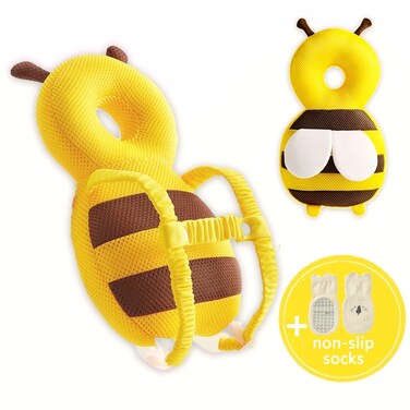 Baby Head Protector Backpack: Bee Soft Landing &amp; Safety Toddler Fall Protection for Baby Crawling &amp; Walking &amp;Falling-Back Cushion for Infant