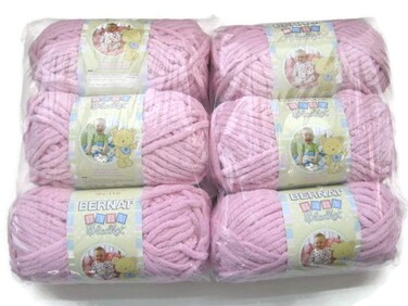 BERNAT Baby Blanket Yarn, 3.5oz, 6-PACK (Baby Pink)