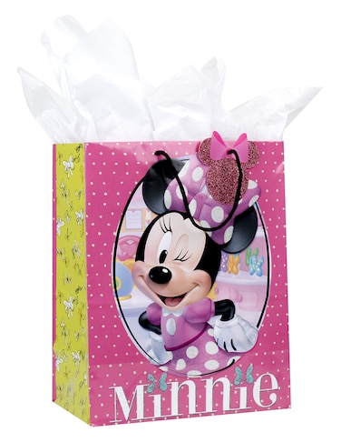 Hallmark 13" Large Gift Bag with Tissue Paper (Minnie Mouse) for Birthdays, Kids Parties or Any Occasion