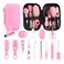 Baby Healthcare and Grooming Kit, 15 in 1 Baby Safety Set Newborn Nursery Health Care Set with Hair Brush Scale Nail Clippers for Baby Girls Boys (15 Kits Pink)
