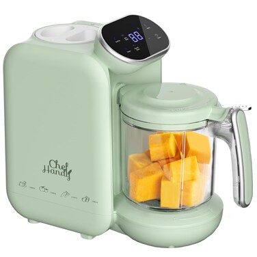 Baby Food Maker, 5 in 1 Baby Food Processor with Steaming Basket, Auto Cooking &amp; Grinding, Touch Screen Control, Baby Steamer and Blender, Baby Food Puree Maker Warmer Mills Machine (Green)