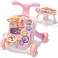 QDRAGON 3 in 1 Baby Walker and Activity Center for Girl, Learning to Walk, Sit to Stand, Early Educational Push Toys with Music Panel for Infant Toddler 12+ Months Pink