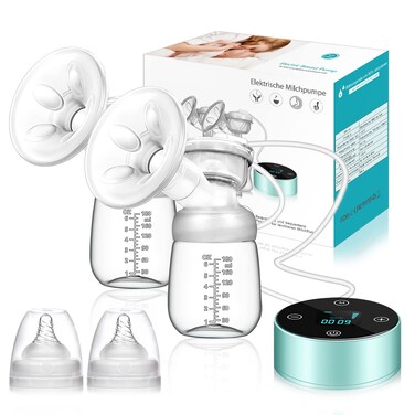 MUOCOBU Electric Breast Pump, Breast Pump Electric Breastfeeding Pump 3 Modes 10 Levels Dual Rechargeable Nursing Double Breast Milk Pump Massage with Touchscreen LED