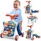 HYES 5 in 1 Baby Push Walker for Baby Boy, Activity Center Learning to Walk, Sit to Stand, Early Learning Push Toys for Infant 12 Months, Walking Toys Gift for Toddler Boys, Blue