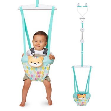 Infantino 2-in-1 Music &amp; Lights Doorway Jumper - Engaging Activity Jumper with Motion-Activated Sounds for Babies, Fox