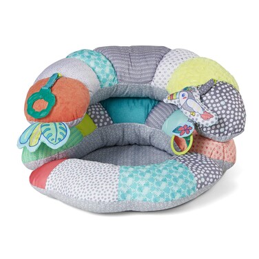 Infantino 2-in-1 Tummy Time &amp; Seated Support - for Newborns and Older Babies, with Detachable Support Pillow and Toys, for Development of Strong Head and Neck Muscles
