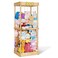 Trycooling Stuffed Animal Zoo Stuffed Animal Storage Wood Plushie Storage Stuffed Animals Zoo Storage Cage with Zoo Pattern Elastic Band for Nursery Play Room Bedroom (Wood)