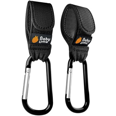 Baby Uma Stroller Hooks for Bags (2 Pack) - Universal Stroller Clips and Hooks, Non-Slip with One-Hand Opening, 11 lb Weight Capacity, Baby Travel Essential