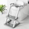 SKYROKU 8868 Potty Training Seat with Step Stool - Adjustable Height, Non-Slip, Splash-Proof, Foldable 2-in-1 Toddler Potty Seat with Armrests and Replaceable Cushion - Fits Most Toilets (Grey)