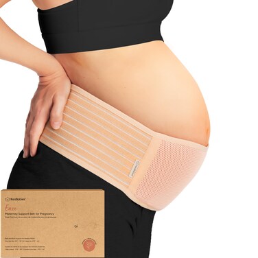 KeaBabies Maternity Belly Band - Soft &amp; Breathable Pregnancy Belly Support Belt - Pelvic /Tummy Band Sling for Pants - Pregnancy Back Brace (Classic Ivory, M/L)