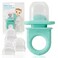 Frida Baby Push Pop Feeder, Baby Fruit Feeder to Safely Introduce New Foods, Valentines Day Gifts for Kids, Fresh + Frozen Food Silicone Feeder for Babies, BPA Free, Dishwasher Safe   3 Count, Teal