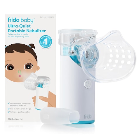 Frida Baby Nebulizer for Babies, Portable Nebulizer for Kids, Babies &amp; Infants, Ultra-Quiet Handheld Nebulizer with Mask + Diffuser, Congestion + Flu Relief