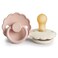 FRIGG Daisy Natural Rubber Baby Pacifier   Made in Denmark   BPA-Free (Blush/Cream, 0-6 Months) 2-Pack