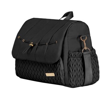 Hannah &amp; Sophia Belle Convertible Baby Diaper Backpack &amp; Bag in Black, Large Size, Dual Sided Water Resistant Changing Mat Included, Detachable Shoulder Straps, Easy To Use