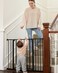 InnoTruth 28.9-42.1" Wide Baby Gate for Stairs, 30" Tall Dog Gates for Doorways Expandable One-Hand Open, Easy Walk Through Dual Lock Metal Pet Gates for Dogs, Black-Family &amp; Mom's Choice Award Winner