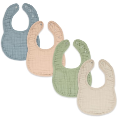 Comfy Cubs Muslin Bibs for Babies, (Pack of 8) - Soft and Highly Absorbent, Feeding, Drool and Teething Bib, Adjustable Snaps - Stylish &amp; Colorful Unisex Designs, Giftable Set - (Multicolor)