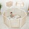 Baby Playpen &amp; Baby Gate for Toddler and Babies, Foldable Wooden Large Shape &amp; Size Adjustable Playard, Play Fence with Locking Gate Activity Center, Toddler Fence Play Area Indoor by Comfy Cubs