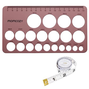 Momcozy Nipple Ruler for Flange Sizing, Soft &amp; Flexible Silicone Measurement Tool for Breast Pump Sizing, Compatible with Momcozy, Medela, Spectra, Lansinoh, Easy to Use for Comfortable Pumping