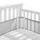 BreathableBaby Breathable Mesh Liner for Full-Size Cribs, Classic 3mm Mesh, Gray (Size 4FS Covers 3 or 4 Sides)