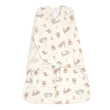 HALO Disney Baby 100% Micro Fleece Sleepsack Swaddle, 3-Way Adjustable Wearable Blanket, TOG 1.5, Winnie Frolic, Small, 3-6 Months