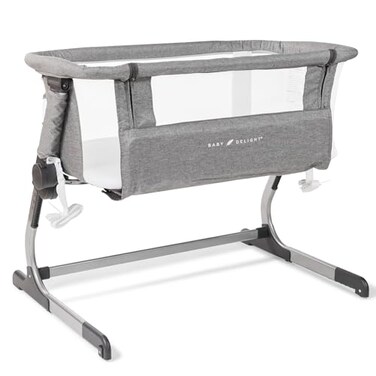 Baby Delight Beside Me Dreamer Bassinet   Bedside Sleeper   6-Position Height Adjustment   Charcoal Tweed