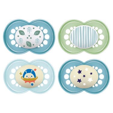 MAM Day &amp; Night Pacifiers, Glow in The Dark Pacifier for Breastfed Babies, 16+ Months, Boy