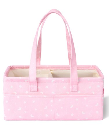 Mr. Pen- Baby Diaper Caddy Organizer, Pink with Star Pattern, Car Diaper Caddy, Baby Caddy Organizer, Portable Diaper Caddy, Diaper Organizer for Changing Table, Baby Organizer for Nursery