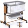 Ezebaby 3-in-1 Rocking Bassinet for Baby Adjustable Baby Bassinets Bedside Sleeper with Wheels Storage Basket and Mesh Sides for Newborn Infant