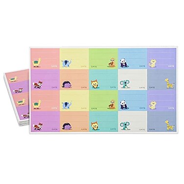 Juvale 500-Pack Self-Adhesive Baby Bottle Labels for Daycare, Writable Stickers for Baby Food, Breastmilk, 10 Animal Designs (1.5x1 in)