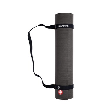 Manduka Yoga Commuter Mat Carrier - Eco-Friendly Cotton, Easy to Carry, Hands-Free, For All Mat Sizes, Black, 68" x 1.5