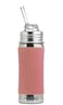 Pura Kiki 11oz/325ml Stainless Steel Straw Bottle w/Sleeve - 100% Plastic-Free, MadeSafe Certified, 100% Medical-Grade Silicone Straw for Kids, Toddlers, Preschoolers, Babies &amp; Infant - New Rose
