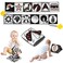 melican Black and White High Contrast Baby Toys 0-6 6-12 Months, Soft Book with Teether, Newborn Infants Tummy Time Toys, 0-3 3-6 Month Sensory Visual Stimulation, Montessori Learning Essentials