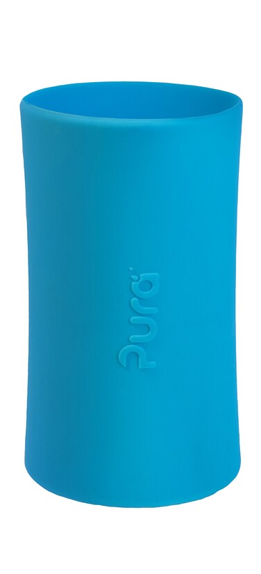 Pura Kiki Tall Silicone Sleeve for Bottle - Plastic-Free, Medical-Grade, Promotes Grip Handle, Protection &amp; Insulation Compatible w/Pura Stainless Bottles 9oz &amp; 11oz - Aqua