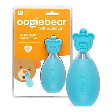 oogiebear: Baby Nasal Aspirator - Safe Booger &amp; Earwax Remover for Newborns, Infants, Toddlers - Better Syringe, Airtight Suction, Nose Sucker - Essential Baby Stuff, Diaper Bag Must-Haves, Blue