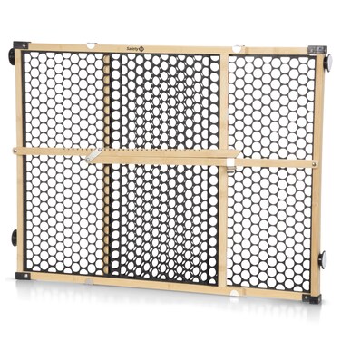 Safety 1st Eco-Friendly Nature Next Bamboo Baby Gates for Doorways, No Drill Baby Gate with Door, Dog Gates, Fits 28"-42", 24" High, Bamboo and Black