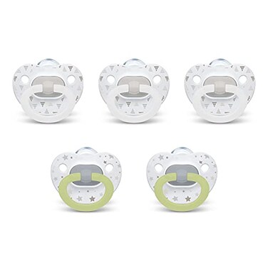 NUK Comfy Orthodontic Pacifiers, Timeless Collection, 0-6 Months, 5 Count
