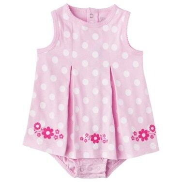 Carter's Just One You Made Baby Girls Polka Dot Flowered Sunsuit Pink (Newborn)