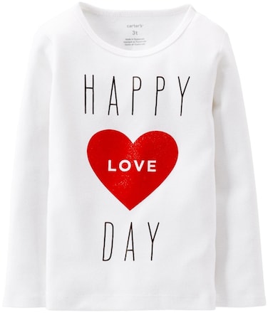 Carter's Happy Love Day Tee (Baby) - White-3 Months
