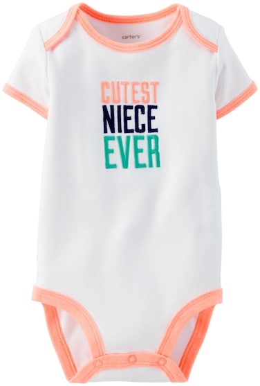 Carter's Slogan Bodysuit (Baby) - White-6 Months