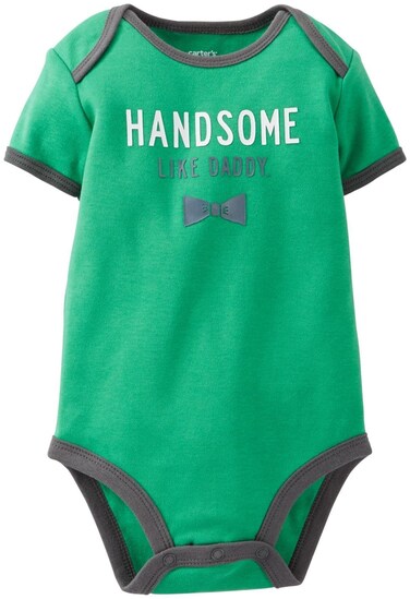 Carter's Baby Boys' Slogan Bodysuit (111a486), Green, New Born
