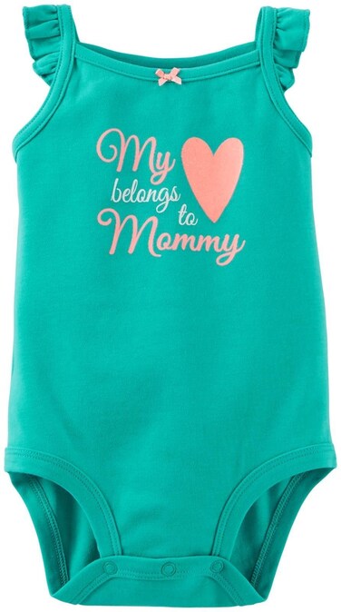 Carter's Baby Girls' Slogan Bodysuit (Baby) - Turquoise - Newborn