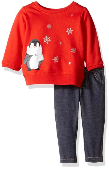 Carter's Baby Girl's 2 Piece Graphic Set - Penguin - 3 Months