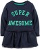 Carter's Baby Girls' Slogan Tunic (Bay) - Super Awesome - 9M