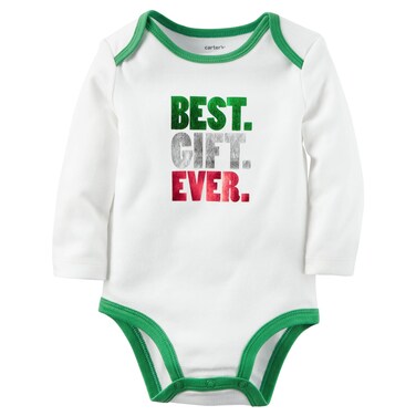 Carter's Unisex Baby Slogan Bodysuit (Baby) - Best Christmas - 24 Months