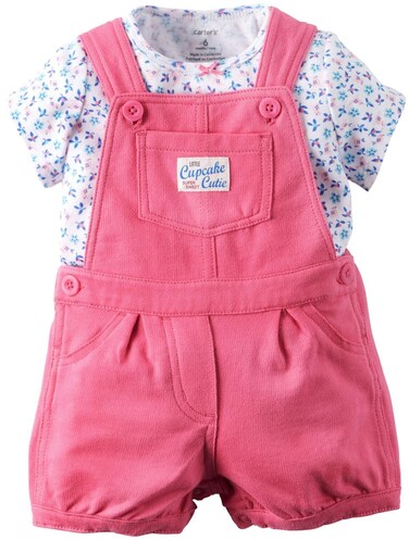 Carter's Baby Girls' 2 Piece Shortall Set - Pink - 3 Months