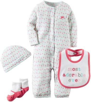 Carter's Baby Girls 4 Piece Sets, Pink, 9 Months