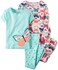Carter's Baby Girls' 4 Pc Cotton 331g161, Blue Butterflies, 9 Months