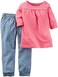 Carter's Baby Girls' 2 Pc Playwear Sets 239g294, Pink, New Born