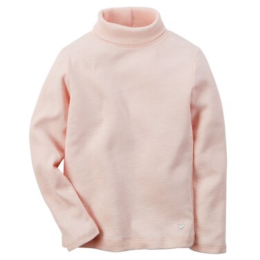 Carter's Baby Girls' Ribbed Cotton Turtleneck (9 Months, Pink)