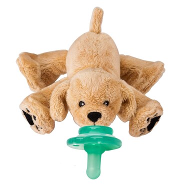 Nookums Paci-Plushies Buddies - Retriever Pacifier Holder - Adapts to Name Brand Pacifiers, Suitable for All Ages, Plush Toy Includes Detachable Pacifier